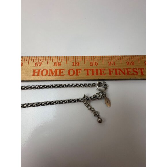 Chicos Silver-Tone Long Circle Link Necklace Textured Rings Lobster 40" Goth - Picture 5 of 5